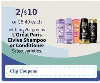 Walgreens L' Oréal Paris Elvive Shampoo or Conditioner offer