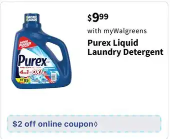 Walgreens Purex Liquid Laundry Detergent offer