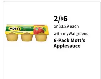 Walgreens 6-Pack Mott's Applesauce offer