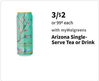 Walgreens Arizona Single-Serve Tea or Drink offer