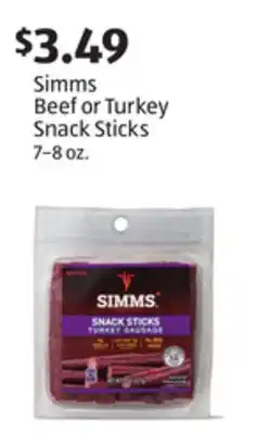 Aldi Simms Beef or Turkey Snack Sticks offer