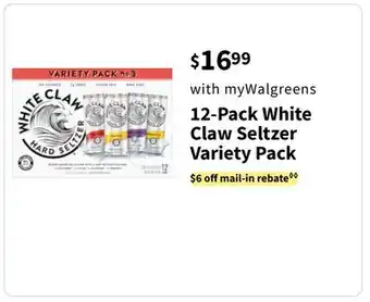 Walgreens 12-Pack White Claw Seltzer Variety Pack offer