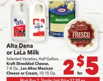 Vallarta Supermarkets Alta Dena or LaLa Milk offer