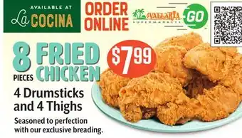 Vallarta Supermarkets 8 PIECES Fried Chicken offer