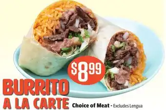 Vallarta Supermarkets Burrito a la carte offer