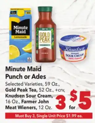 Vallarta Supermarkets Minute Maid Punch or Ades offer