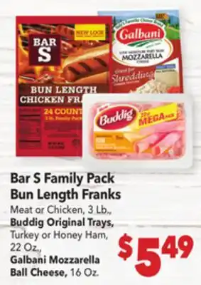 Vallarta Supermarkets Bar S Family Pack Bun Length Franks offer