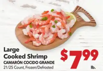 Vallarta Supermarkets Large Cooked Shrimp/CAMARÓN COCIDO GRANDE offer