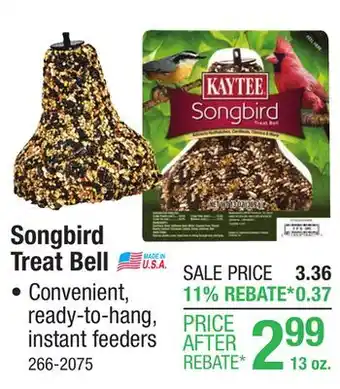 Menards KAYTEE Songbird Treat Bell Bird Seed Cake - 13 oz offer