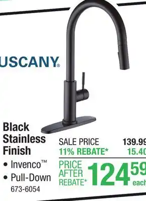 Menards Tuscany Invenco One-Handle Pull-Down Black Stainless Kitchen Faucet offer