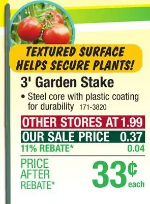 Menards 3' Green Garden Stake offer