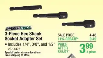 Menards Masterforce Hex Shank Socket Adapter Set - 3 Piece offer