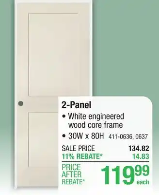 Menards Mastercraft 30W x 80H Primed 2-Panel Interior Door System - Right Inswing offer