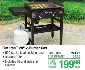 Menards Char-Griller Flat Iron 28 2-Burner Propane Gas Griddle offer