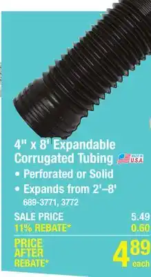 Menards FLEX-Drain 4 x 8' Solid Drain Pipe offer