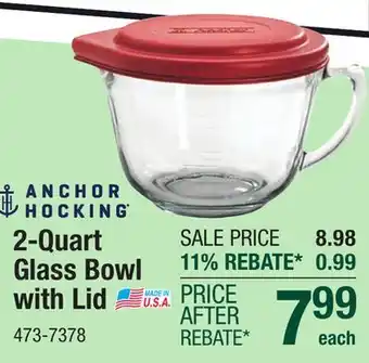 Menards Anchor Hocking 2 Quart Glass Mixing Bowl with Lid offer