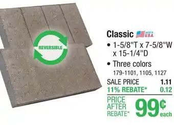 Menards 8 x 16 Gray Classic Patio Block offer