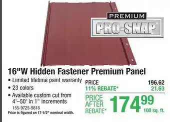 Menards 16 Premium Pro-Snap Brite White Steel Panel offer