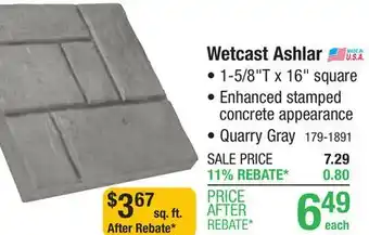 Menards 16 x 16 Quarry Gray Wetcast Ashlar Patio Block offer