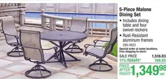 Menards Backyard Creations Malone Brown 5-Piece Dining Patio Set with Tan Fabric offer