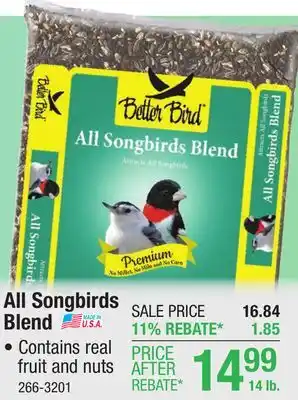 Menards Better Bird Better Blend Premium All Songbirds Blend Bird Food Seed - 14 lb offer
