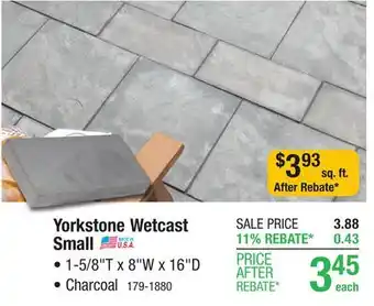 Menards 8 x 16 Charcoal Wetcast Yorkstone Paver offer