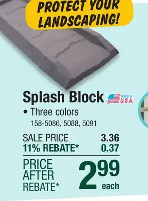 Menards Green Rockface Splash Block offer