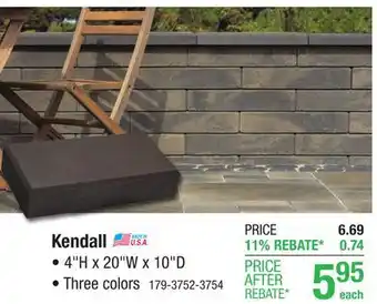 Menards 4 x 20 Charcoal Kendall Freestanding Wall Block offer