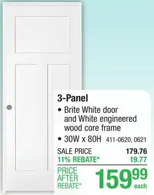 Menards Mastercraft 30W x 80H Brite White 3 Panel Mission Interior Door System - Right Inswing offer