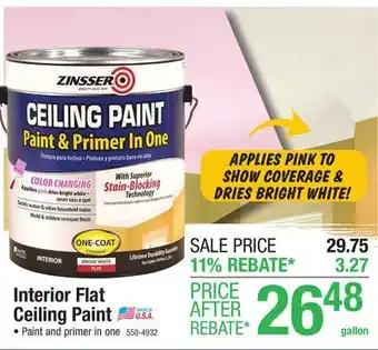 Menards Zinsser Interior Flat Bright White Ceiling Paint & Primer - 1 gal offer
