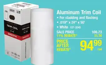 Menards 24 x 50' White/White Aluminum Trim Coil offer