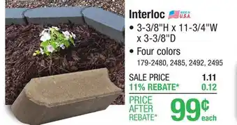 Menards 3-3/8 x 11-3/4 x 3-3/8 Gray Interloc Edger Block offer