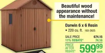 Menards Keter Darwin 6 x 6 Outdoor Resin Storage Shed offer