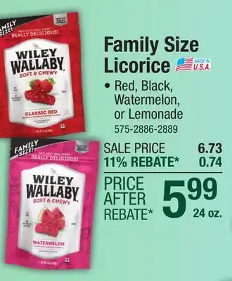 Menards Wiley Wallaby Classic Red Licorice - 24 oz offer