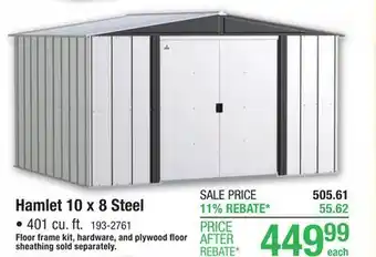 Menards Arrow Hamlet 10 x 8 Steel Outdoor Storage Shed offer