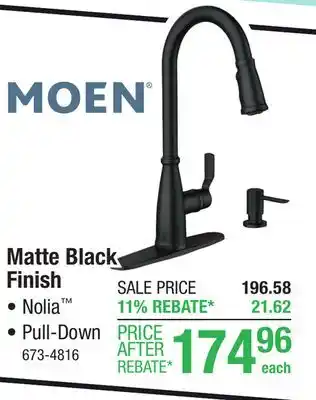 Menards Moen Nolia One-Handle Pull-Down Matte Black Kitchen Faucet with Power Boost offer