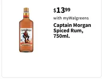 Walgreens Captain Morgan Spiced Rum, 750ml offer