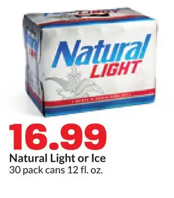 Hy-Vee Natural Light or Ice offer