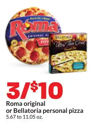 Hy-Vee Roma original or Bellatoria personal pizza offer