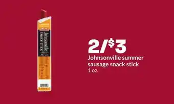 Hy-Vee Johnsonville summer sausage snack stick offer