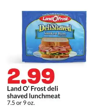Hy-Vee Land O'Frost deli shaved lunchmeat offer