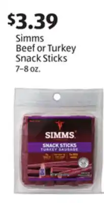 Aldi Simms Beef or Turkey Snack Sticks offer