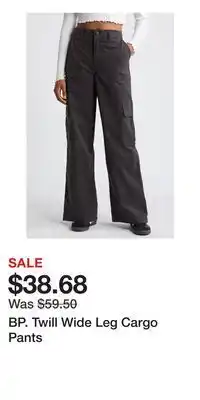 Nordstrom BP. Twill Wide Leg Cargo Pants offer