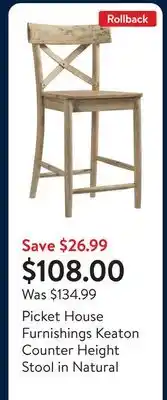 Walmart Picket House Furnishings Keaton Counter Height Stool in Natural offer