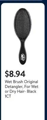 Walmart Wet Brush Original Detangler, For Wet or Dry Hair- Black 1CT offer