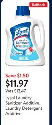 Walmart Lysol Laundry Sanitizer Additive, Laundry Detergent Additive offer