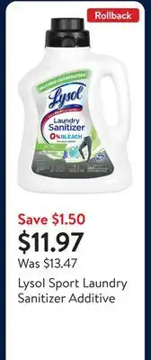 Walmart Lysol Sport Laundry Sanitizer Additive offer