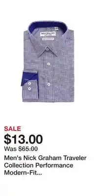 Kohl's Men's Nick Graham Traveler Collection Performance Modern-Fit Stretch Dress Shirt offer