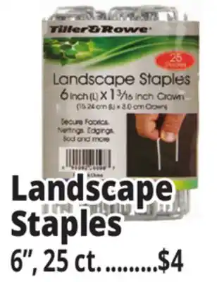 Ocean State Job Lot Tiller & Rowe 6 Landscape Staples 25 Count offer