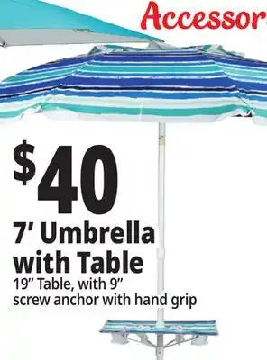 Ocean State Job Lot 7' Umbrella with Table offer